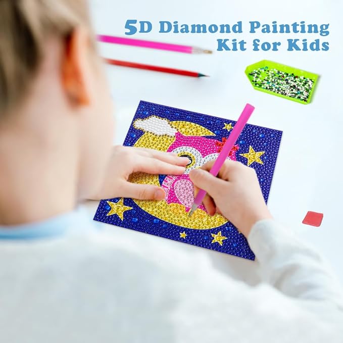 Labeol Diamond Art Kits for Kids Crafts for Girls Ages 6-8-10-12 Easy to DIY Creative Diamond Art Sticker Craft by Numbers Kits for Kids and Adult Beginners (Lovable)