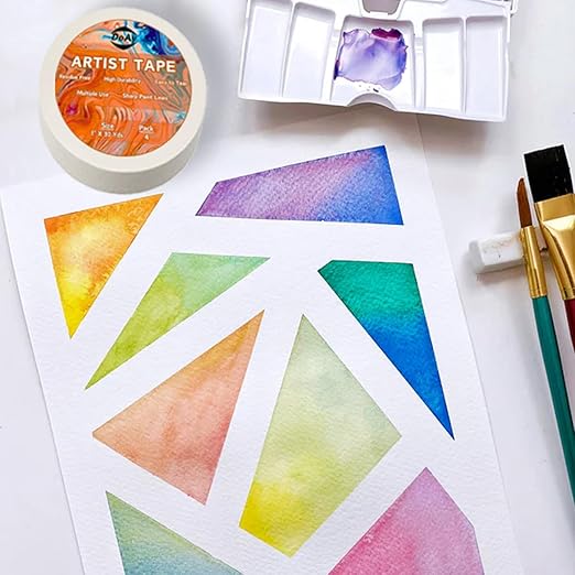 4 Pack White Artist Tape - Art Masking Tape for Watercolor Paper, Canvas Acrylic Painting, Curves, Framing, Paint, Gouache, Console - Acid Free Drafting Tape 3/4" (0.75") Wide - 360FT Total