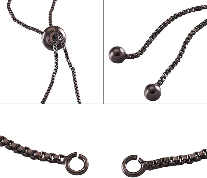 FASHEWELRY 20 Strands Adjustable Brass Bracelet Slider Extender Chains with Rhinestone Ends 8-5/8"(22cm) Meatl Plated for DIY Jewelry Making (Random Mixed Colors)