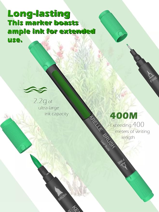 Markers for Adult Coloring Books: 120 Color Dual Tip Fine & Brush Pens Water-Based Coloring Marker for Adults Drawing Sketching Bullet Journal Writing Lettering No bleeding
