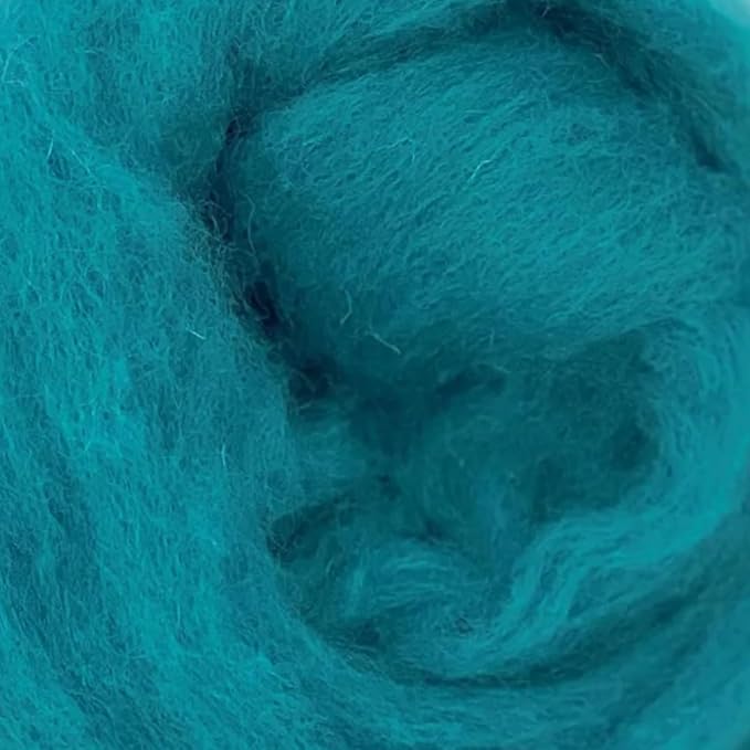 Corriedale Carded Sliver Wool Roving Variety Bundle | Best Core Wool for Needle Felting, Spinning, Wet Felting, Weaving, Dryer Balls, Yarn Roving - Ethically Sourced (Deep Sea)