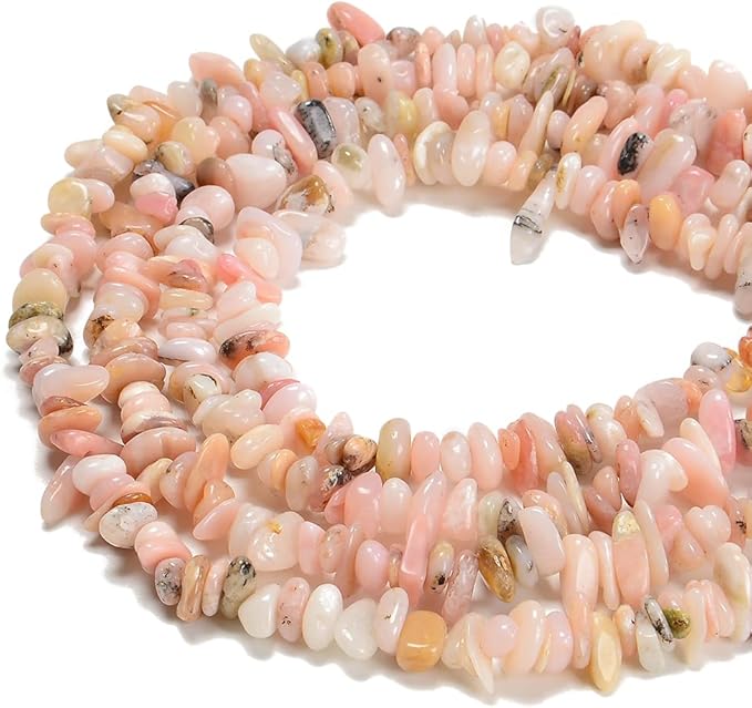 7-8mm Natural Pink Opal Gemstone Chips Beads Healing Crystals Waist Bracelets Necklace Kit Irregular Stone DIY Crafts Design Jewelry Making