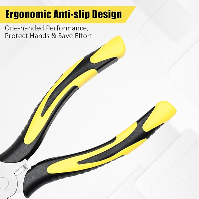 zuzuan premium long needle nose pliers-6’’, paper clamp precision, high carbon steel, soft grip with wire cutter, long nose cutting pliers for home, fishing, jewelry, crafts,2pcs