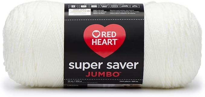 RED HEART Super Saver Jumbo Yarn, Soft White