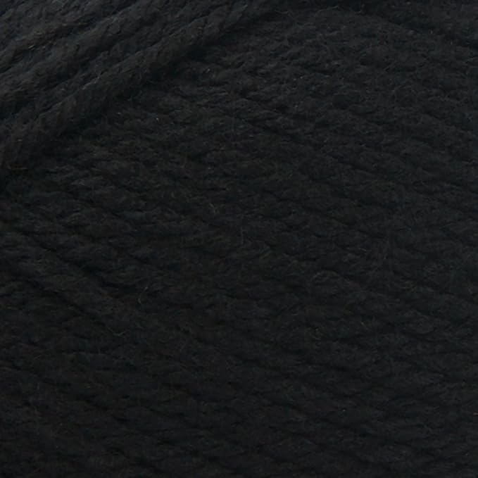 Lion Brand Yarn Basic Stitch Anti-Pilling Yarn for Crocheting, Knitting, and Crafts, Black, 3 Pack