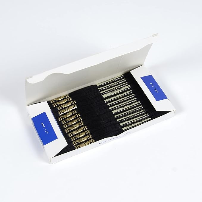 DMC 6-Strand Embroidery Cotton Floss - Black - 12/Pkg