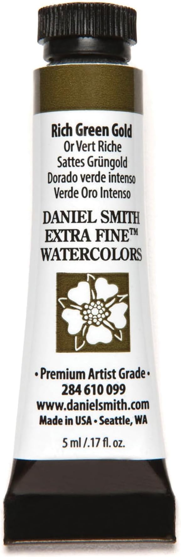 Daniel Smith Extra Fine Watercolor Paint, 5ml Tube, Rich Green Gold, 284610099