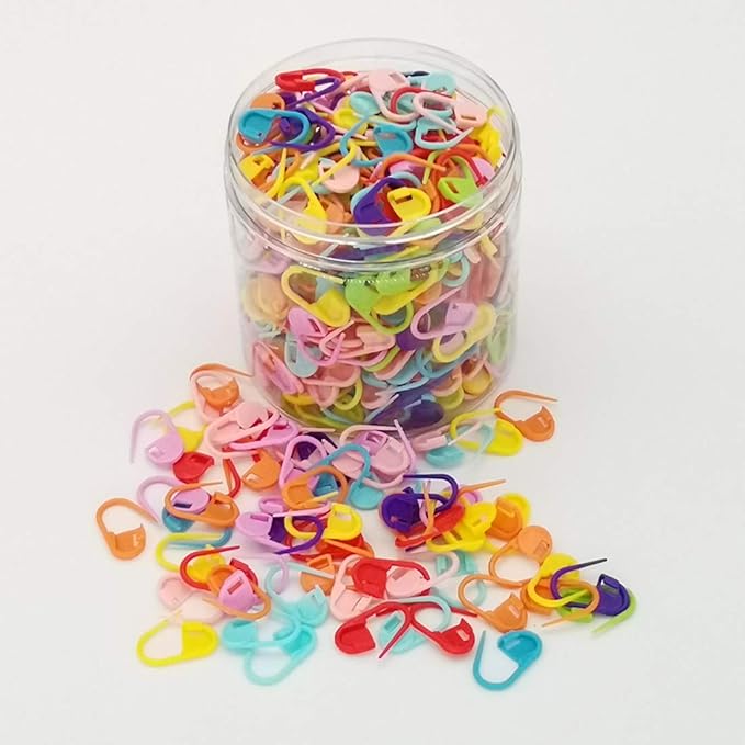 500pcs Assorted Colors Safety Pins Quick Locking Stitch Markers,Knitting Markers Crochet Markers Locking Stitch Markers Knitting Place Markers Stitch Needle Clip Crochet Clips