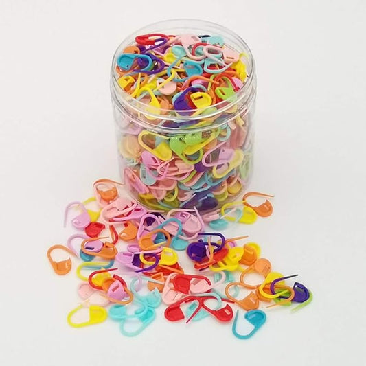 500pcs Assorted Colors Safety Pins Quick Locking Stitch Markers,Knitting Markers Crochet Markers Locking Stitch Markers Knitting Place Markers Stitch Needle Clip Crochet Clips
