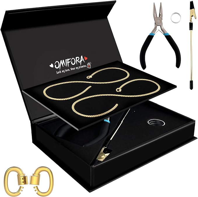 omifora Permanent Bracelet Kit with Ring-Shaped Clasp,DIY Romantic Infinity Jewelry for Couples,Friends & Family,Gift for Anniversaries,Mother’s Day & Birthdays(Gold&Gold)
