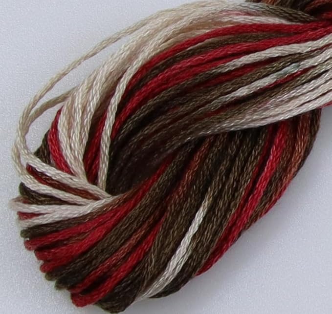 KCS Big skeins of 25 Meters Size 25 Color Variegated Cross Stitch Stranded Threads,6 skeins,4516