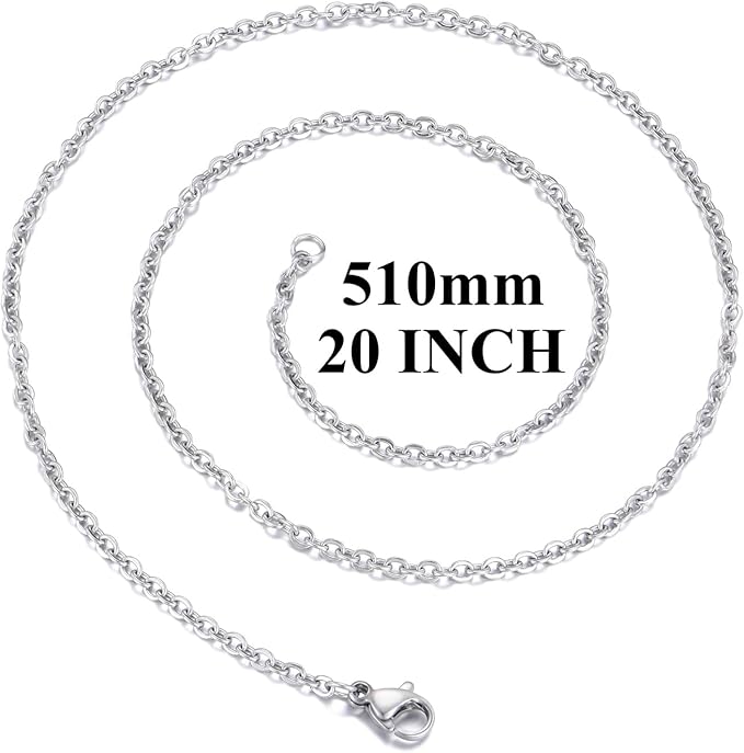 30 pack 20 inch necklace chain stainless steel link cable chain necklace with lobster clasps for diy jewelry making