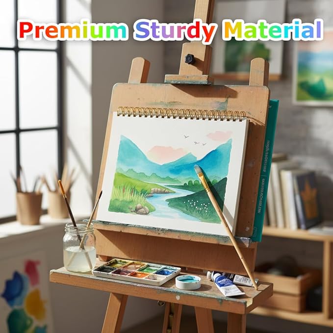 Hapikalor 5.5"x8.5"Watercolor Small Sketchbook for Kids, 30 Sheets (60 Pages) Spiral Bound, Water Color Paper, 140lb/300gsm Watercolor Paper, Watercolor Notebook, Watercolor Journal, Sketch Pad, Teal