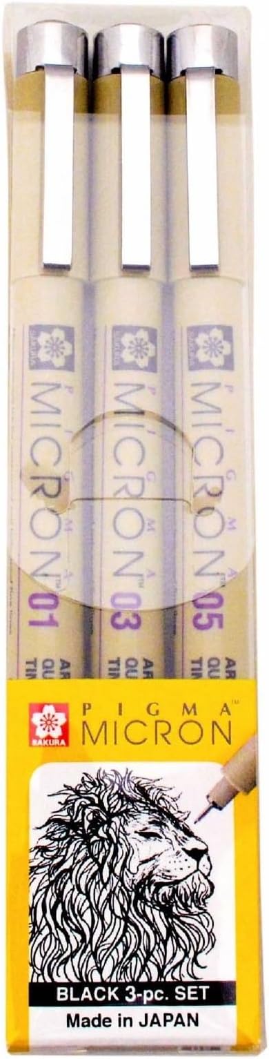 SAKURA Pigma Micron Pens (Set Of 3),Black