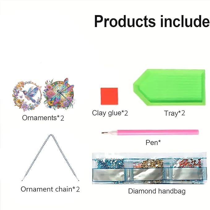 AIBOERL Diamond Art Hanging Kit for Adult,Special Shaped Rhinestone,Double Sided 5D DIY Acrylic Diamond Art Painting Window Pendants Home Garden Wall Hanging Kits Hanging Ornament (2 Pack)