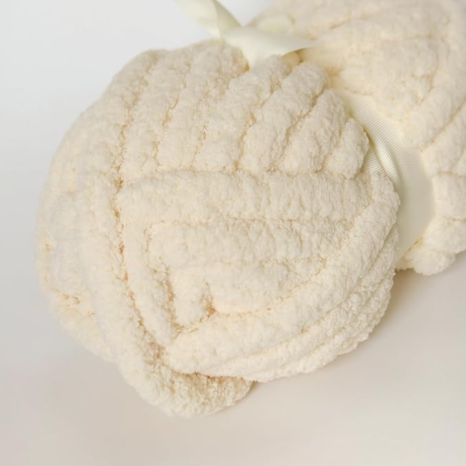 Light Beige Chunky Chenille Yarn for Crocheting Bulky Thick Fluffy Yarn for Knitting,Super Bulky Hand Blanket, Soft Plush Yarn Crochet Carpet/Scarf/Cushion/ 8 Jumbo Pack(63.76oz/197.68yd