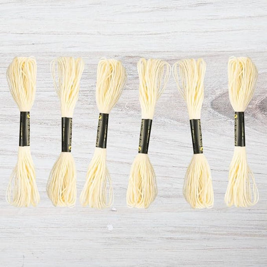 embroidery floss pack – 6 skeins, 8.7 yards each – ivory embroidery floss for needlework, diy bracelets, crafting, weaving