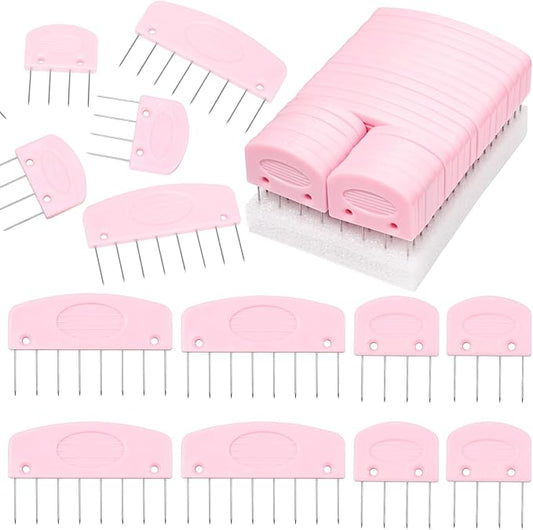 Knit Blocking Pins Kit, 25 Pcs Pink Color Knit Blocking Combs, Knit Blocking Combs for Blocking Knitting, Crochet, Lace or Needlework Projects,Knitting Block Tool for Blocking Mats