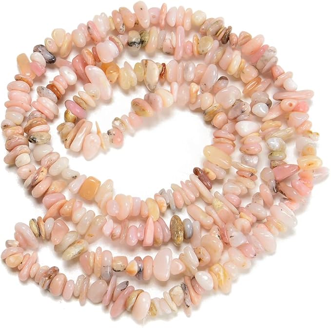 7-8mm Natural Pink Opal Gemstone Chips Beads Healing Crystals Waist Bracelets Necklace Kit Irregular Stone DIY Crafts Design Jewelry Making