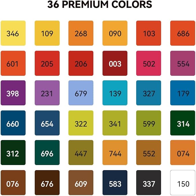 MeiLiang Watercolor Paint Set 36 Vibrant Colors 5ml / 0.17 Fl Oz Tubes, Watercolor Tubes with Great Value, Water Color Paints Art Supplies for Adults, Artists & Beginners