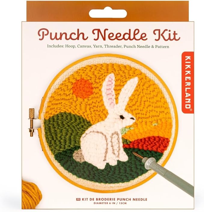 Kikkerland Punch Needle - Hare - Includes Everything Needed