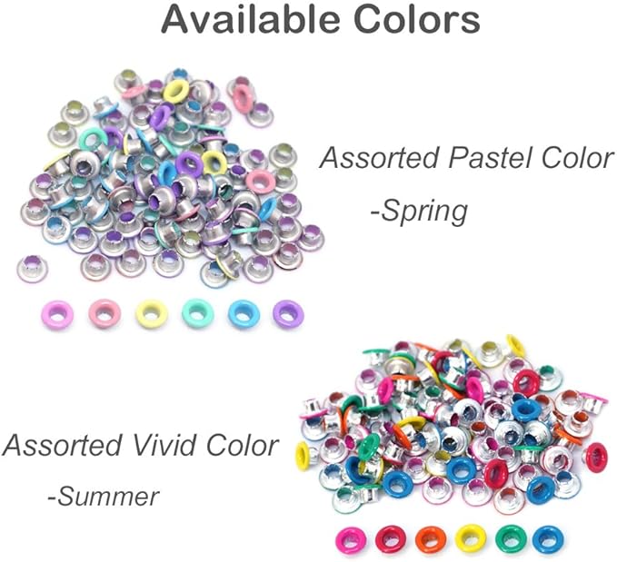 FoRapid 3mm/1/8" Aluminum Quicklet Eyelets-Scrapbooking/Birthday Wedding Greeting Holiday Card/Paper Craft/Luggage Cruise Tag/DIY Album/Clothing etc-Pre-Cut Back Slit Set with a Pen-84 PCS (Pastel)