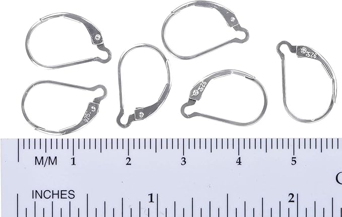 ugems interchangeable earring findings (3 pairs / 6 pieces) leverback made in usa stamped 925 sterling silver, earring findings with closed loop sku: j-4170