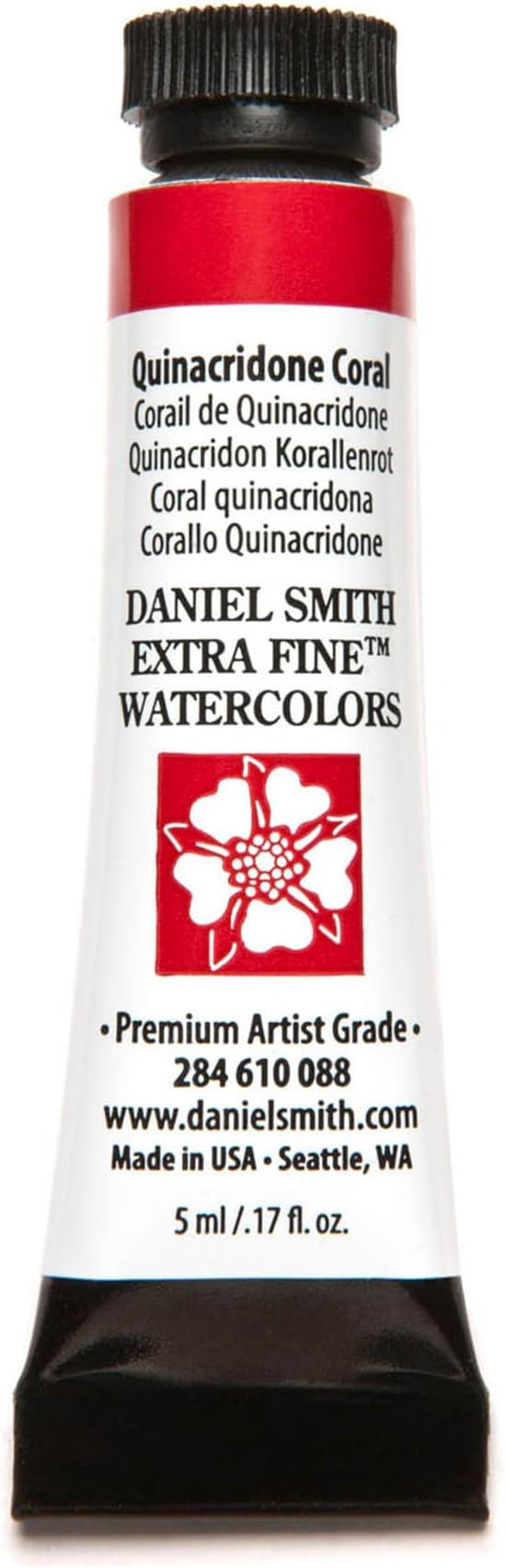 Daniel Smith Extra Fine Watercolor Paint, 5ml Tube, Quinacridone Coral, 284610088