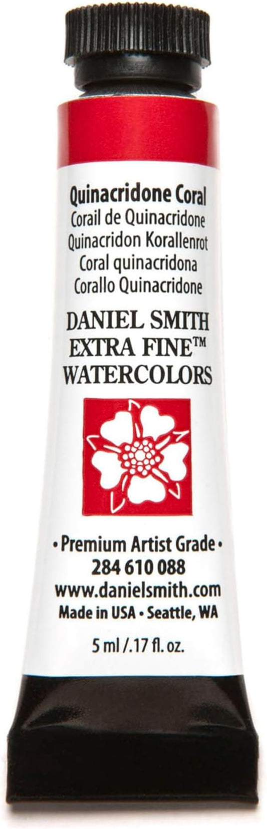 Daniel Smith Extra Fine Watercolor Paint, 5ml Tube, Quinacridone Coral, 284610088