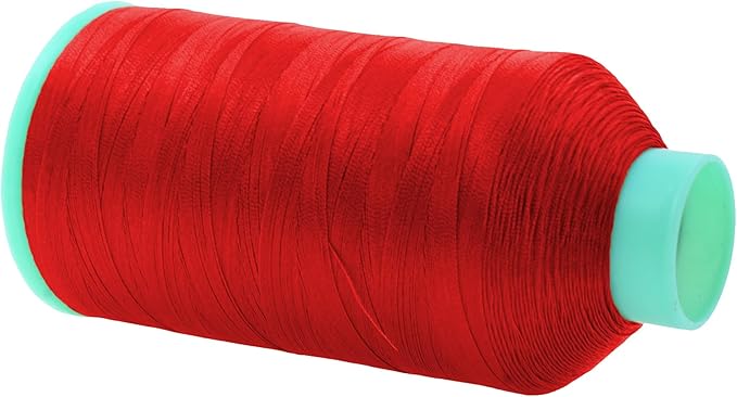 Mandala Crafts Size 46 210D T45 Bonded Nylon Thread - Red 2843 YDs Tex 45 Heavy Duty Sewing Threads for Leather, Jeans, Weaving, Outdoor Marine Upholstery