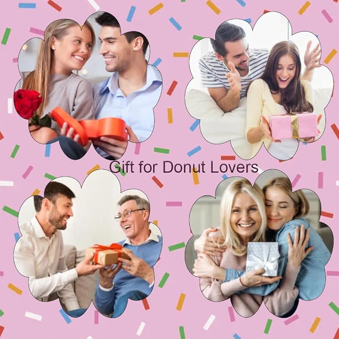 Handmade Crochet Positive Donut Plush Doll - Cute Knitted Sweet Treat Stuffed Toy with Inspirational Quote Card, Unique Encouragement Gift for Friends, Family, Self-Care