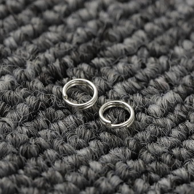 2 Pcs 925 Sterling Silver Split Jump Ring Connector Charm Jewelry Findings Key Ring (6mm)