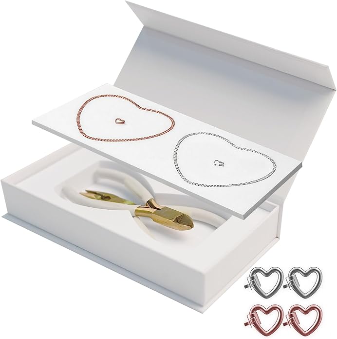 Permanent Bracelet Kit for Couples - DIY Sterling Forever Bracelets Making Set with Locking Heart Clasp, Ideal Gift for Christmas, Anniversary, Valentine's Day & Date Night Activity