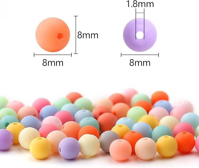bonny boxx 500pcs 8mm matte mix colors acrylic round beads, frosted plastic resin bubblegum balls chunky gumball beads for necklace and bracelet making, crafting supplies