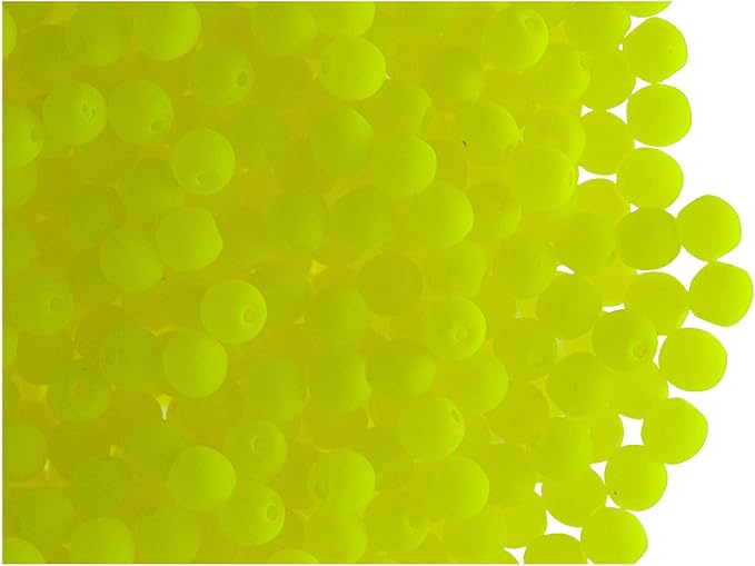 SCARA 600 pcs Czech Glass Round Beads 0.12 inches (3mm), Warm NEON (UV Active) Glass Beads for Jewelry and Bracelets Making, Beads for Bracelets, Bead kit Warm Neon Mix