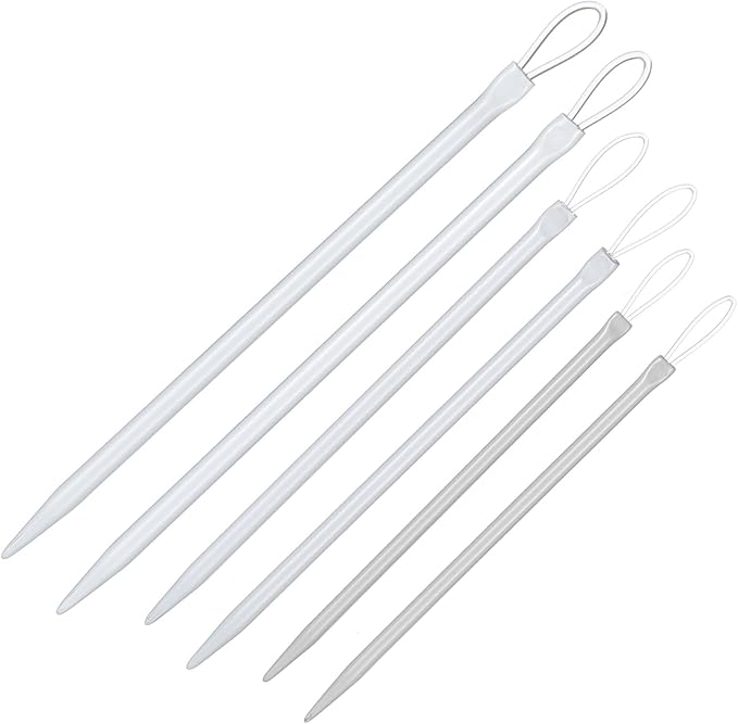 6 Pcs Wool Needles, Nylon Thread Rope Threader Yarn Thread Large Eye Wool Needle Threader Needle Knitting Tool for Knitting, Crocheting, Weaving