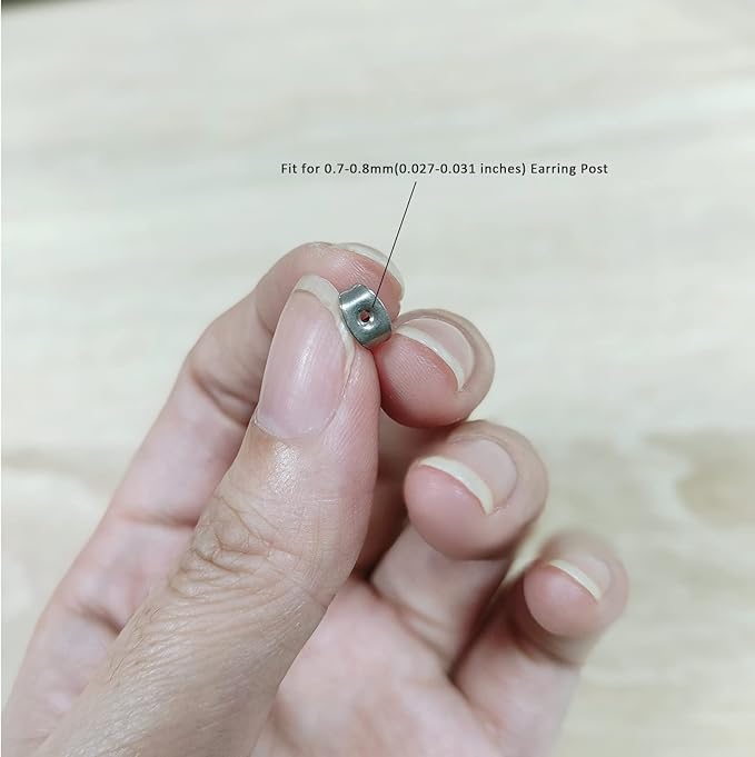 12pcs pure titanium earring backs replacements suit for 0.7-0.8mm posts, hypoallergenic secure ear locking for stud earrings nut for posts