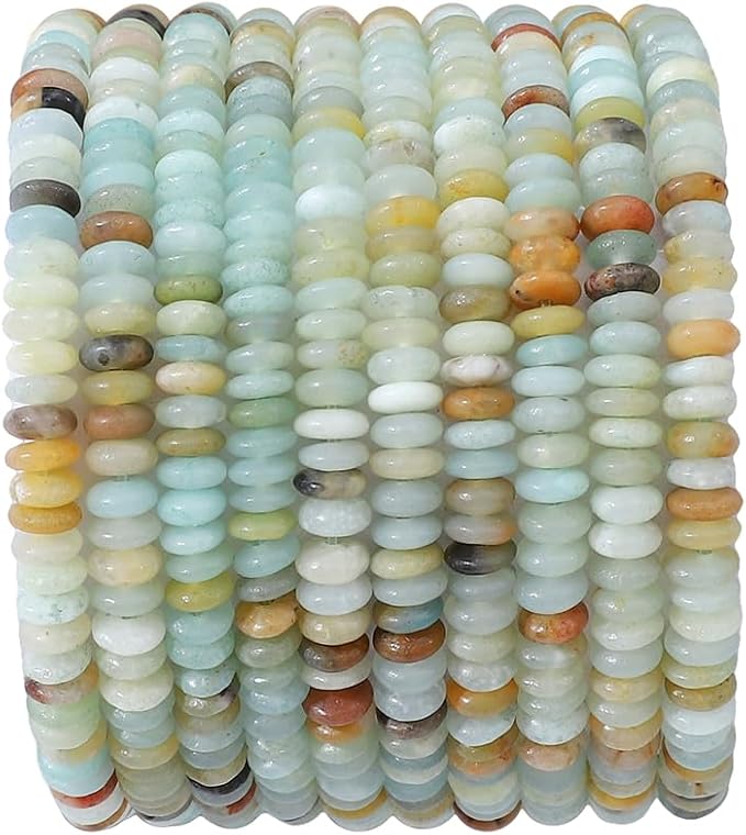 beadia natural amazonite disk stone beads 4x2mm 160pcs rondelle loose semi gemstone beads for jewelry making design