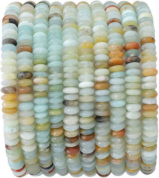 beadia natural amazonite disk stone beads 4x2mm 160pcs rondelle loose semi gemstone beads for jewelry making design