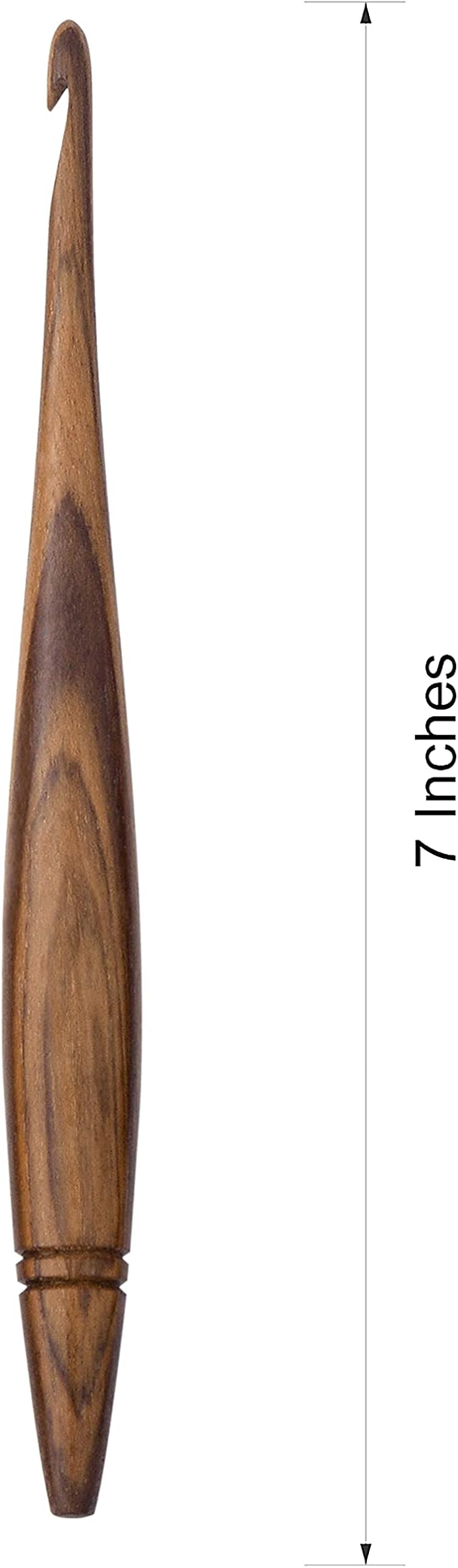 Ommi Ergonomic Handle Crochet Hooks | Handcrafted 7’’ Teak Wood Crochet Hook | Knitting Needle, Craft Yarn Weave | Best Gift! (Teak, 6 mm)