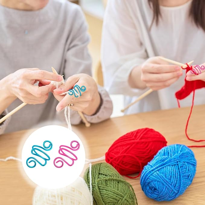 5 Pcs Crochet Ring Handmade Crochet Tension Ring Handmade Yarn Ring for Crocheting Adjustable Crochet Ring Knitting Crochet Rings for Finger Gifts for Mom Crocheters Knitters Good Knitting Companion