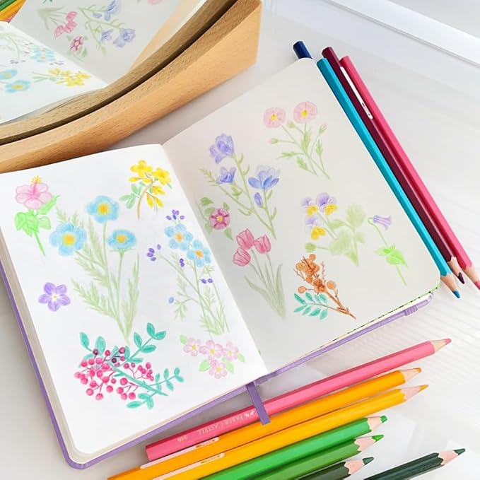 Hardcover 96Pages Blank Sketch Book for Drawing, Small 5.7x4.1 Pocket Journal Notebook for Travel, 180gsm Thick Paper Diary Notebooks for Work, PU Cover Memo for Writing. Purple
