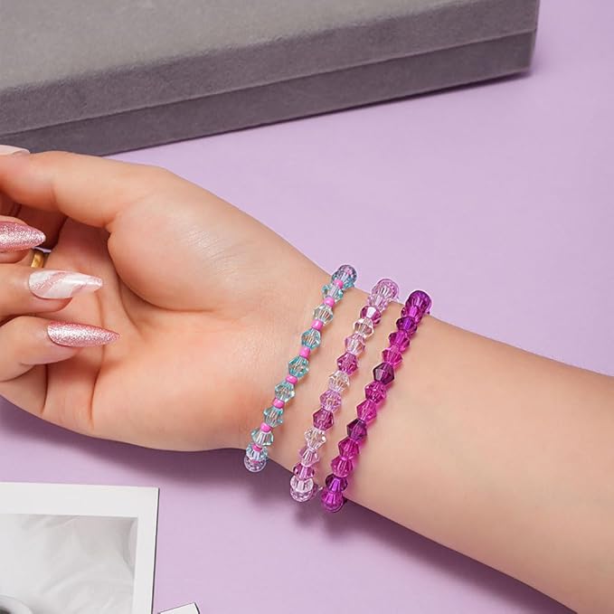 YITOHOP Bicone Glass Beads,1500pcs 48 Colors 6mm Sparkly Crystal Beads, Faceted Bracelet Beads Loose Craft Bead for Friendship Bracelet Necklace Earring Jewelry Making