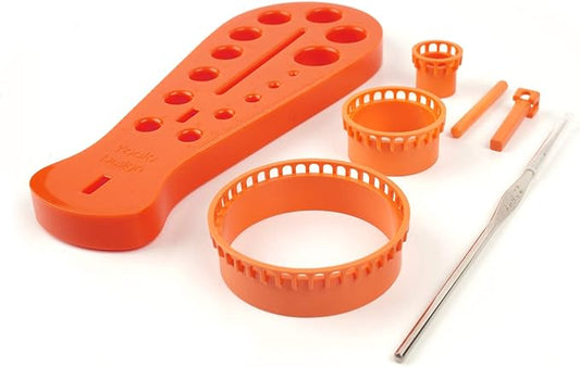 Premium Jewelry Making Kit - 7pc Wire Mesh Set - Ergonomic Wire Crochet Looms and Draw Plate - Full Set Invisible Spool Knitting Looms - Best Beginners Wire Crochet Beading Kit - Unique Gift for Croch