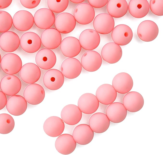 bonny boxx 500pcs 8mm matte pink acrylic round beads, frosted plastic resin bubblegum balls chunky gumball beads for necklace and bracelet making, crafting supplies