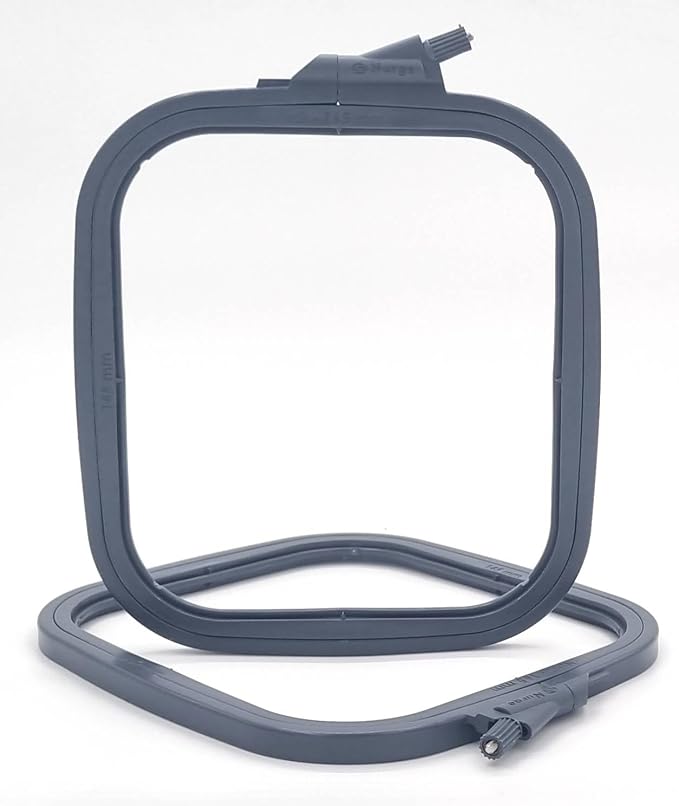 nurge square embroidery hoop - plastic cross stitch frame for needlepoint & embroidery - adjustable craft hoop - anthracite - no:2 (small)
