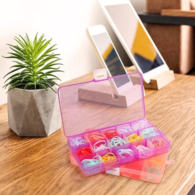 Opret 15 Girds SMALL Jewelry Organizer Earring Storage(4 Pack), Bead Organizer Box, Plastic Container with Adjustable Dividers for Crafts Jewelry Screws Fishing Tackles Small Items, Size 6.9×3.9×0.9in
