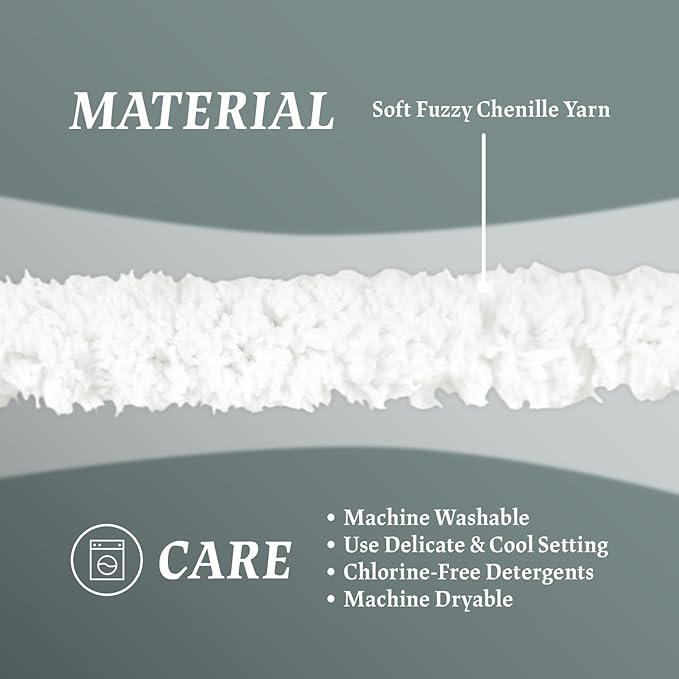 Super Soft Chunky Chenille Yarn – 8 Skeins × 8 oz (25 Yards Each) Jumbo Bulky Yarn for Crochet & Hand Knitting Blankets, Sweaters, Cushions, DIY Projects (White)