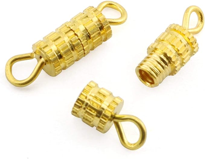 Barrel Screw Clasps 50PCS Gold Screw Barrel Jewelry Necklace Bracelet Clasps Connectors 4x13.5mm