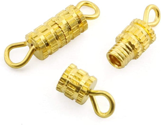 Barrel Screw Clasps 50PCS Gold Screw Barrel Jewelry Necklace Bracelet Clasps Connectors 4x13.5mm